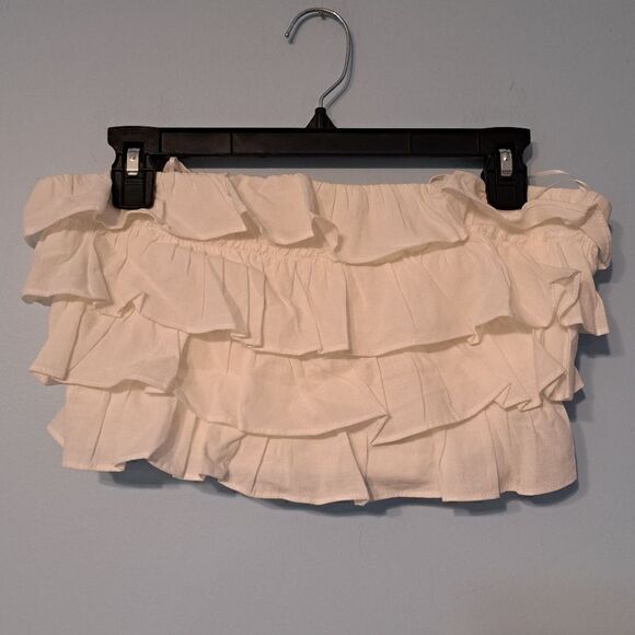 Caitlin V. Covington X Pink Lily Sleeveless Ruffled Cotton Blouse Small White NW - Picture 14 of 14